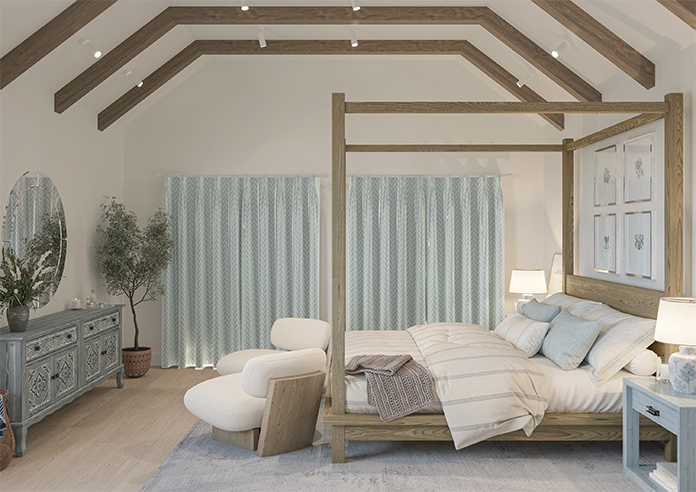 Chevron Stripe, Light Blue - Made to Measure Curtains - Image 15